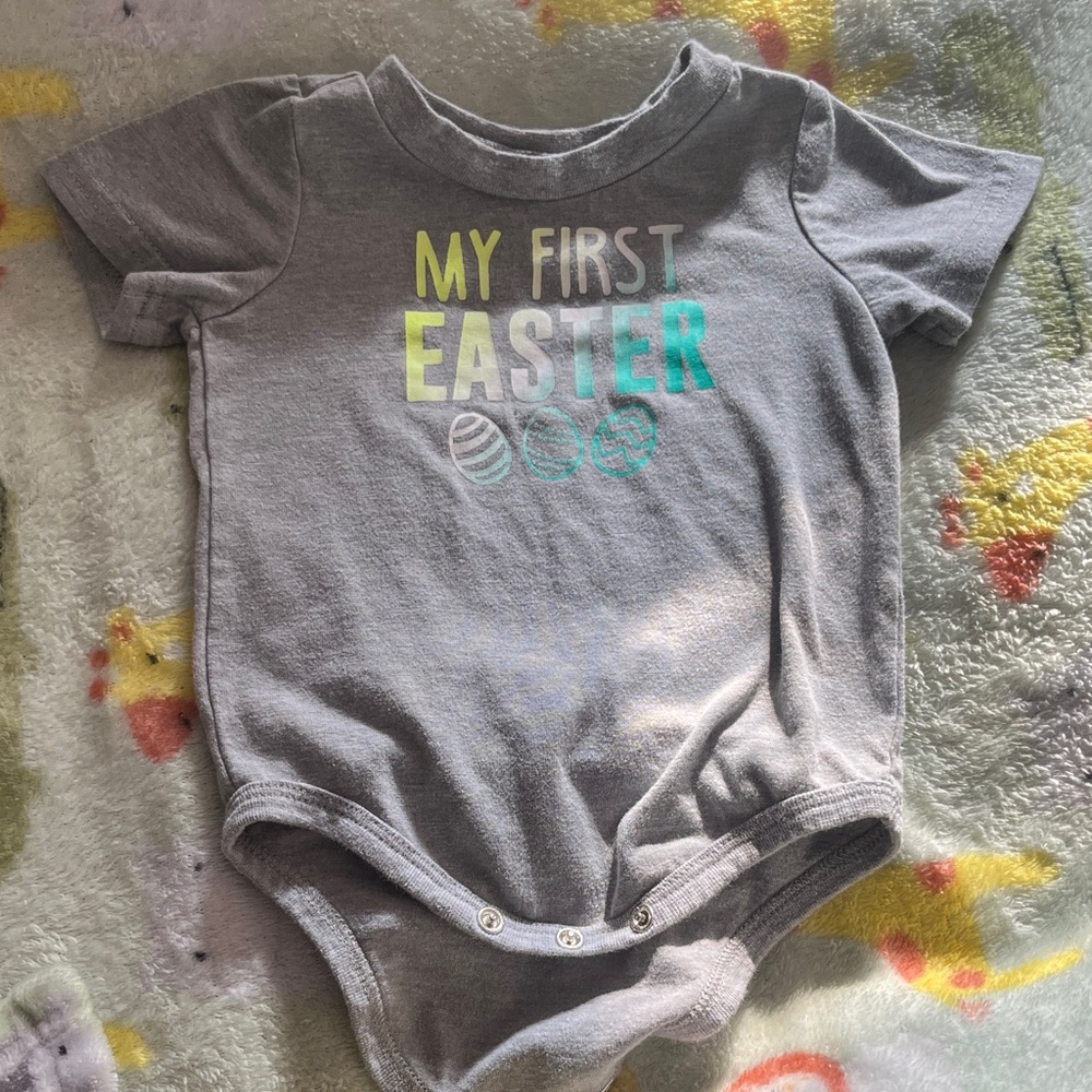 City Streets Gray 'My First Easter' Short Sleeve Tee